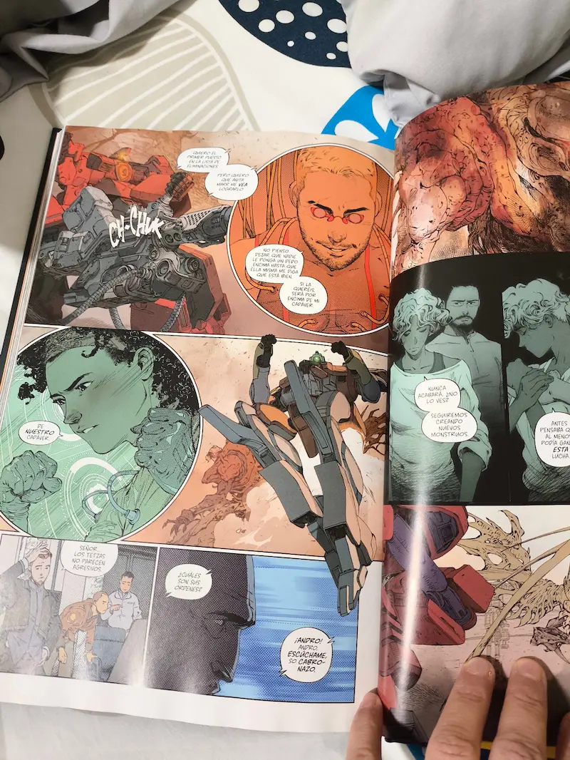 Fotos del cómic de mechas y kaijus "Dawnrunner"