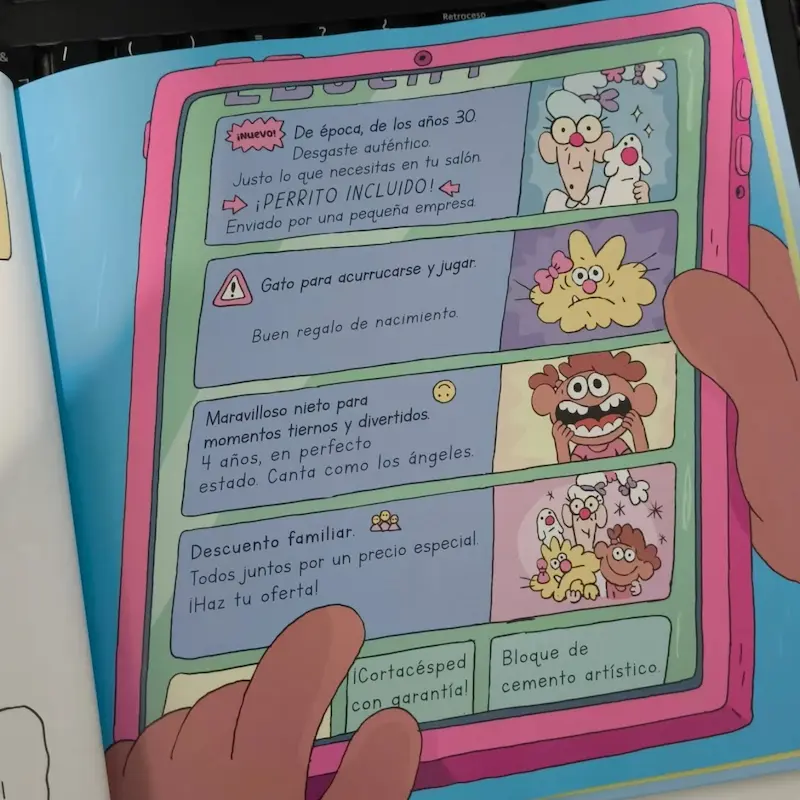 Página de Abuela a la Venta (Dibbuks), de Martin Baltscheit & Thomas Wellmann