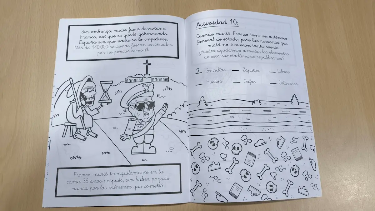 Franco en "Ser Fascista está mal", el cuaderno / cómic de Don Julio (Fandogamia)