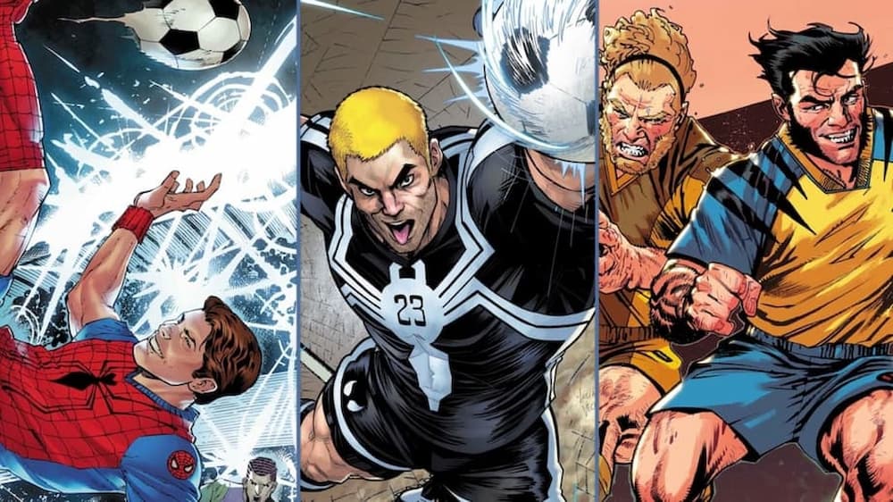 Personajes de Marvel Cómic jugando al futbol FIFA 2026