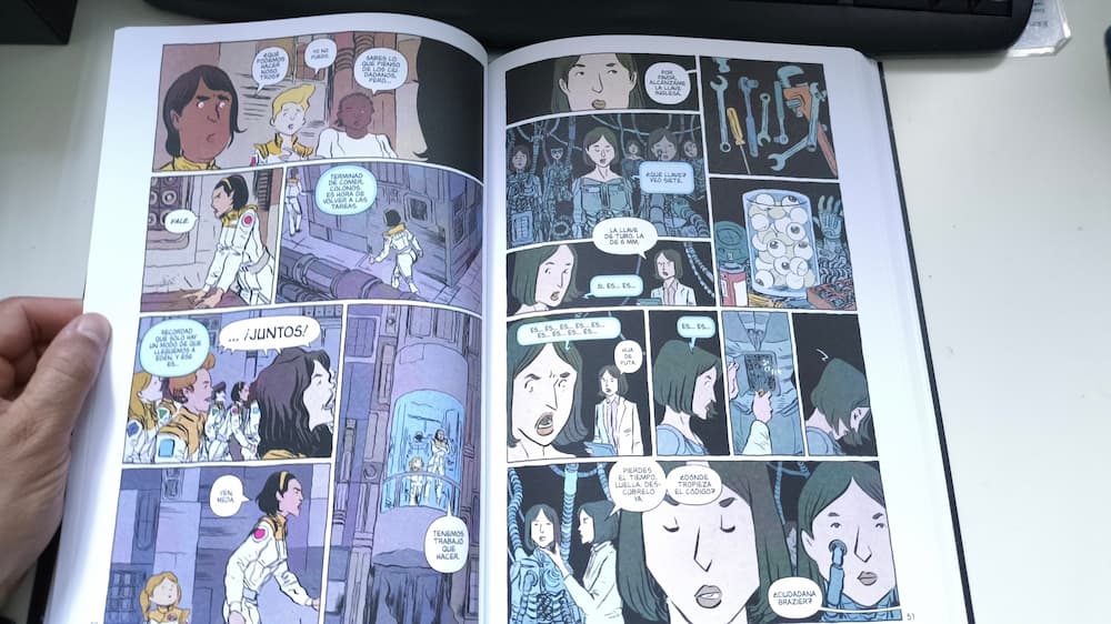 Páginas y detalles con robots e IA en ARCA, el cómic de Nuevo Nueve firmado Van Jensen y Jesse Lonergan