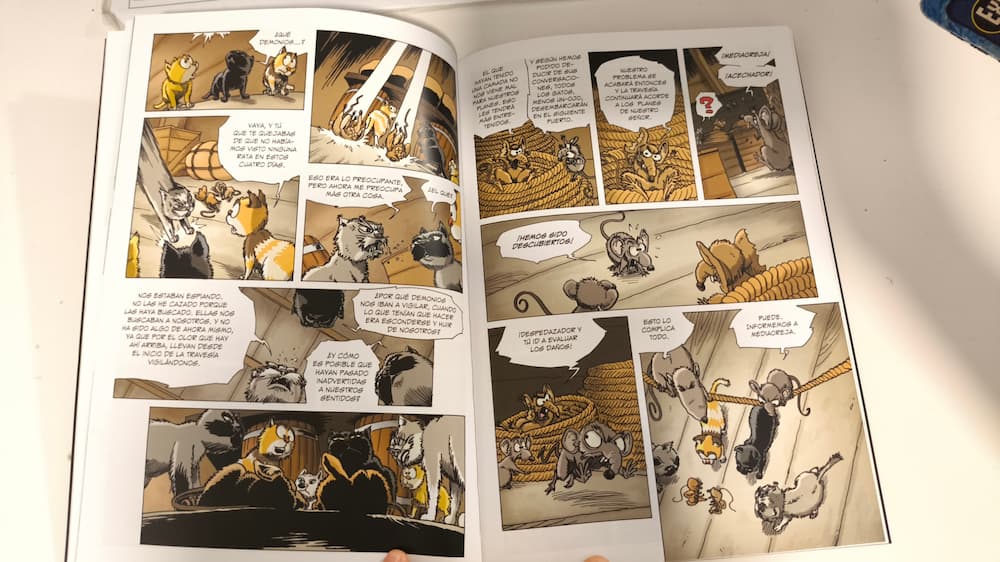 Detalles y dibujos del cómic "Los Gatos del Demeter"