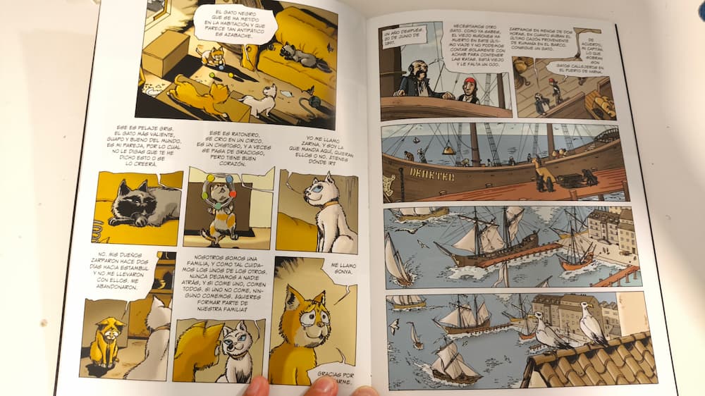 Barcos, entornos de época y gatetes en el cómic "Los Gatos del Demeter"