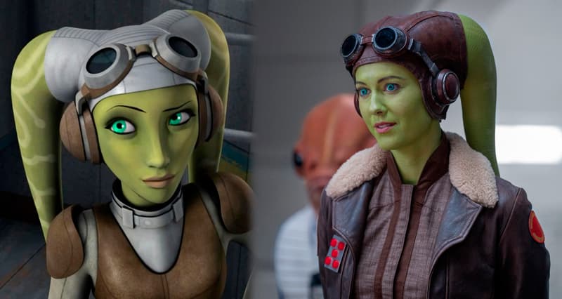Hera Syndulla, otro ejemplo de personaje sexy de piel color verde. Animación e imagen real