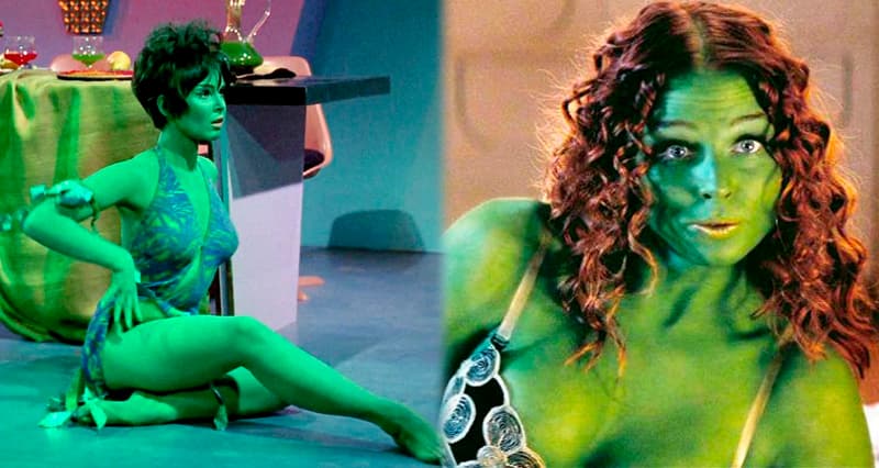 Dos Orion´s girls de Star Trek en nuestro post El Verde es Sexy