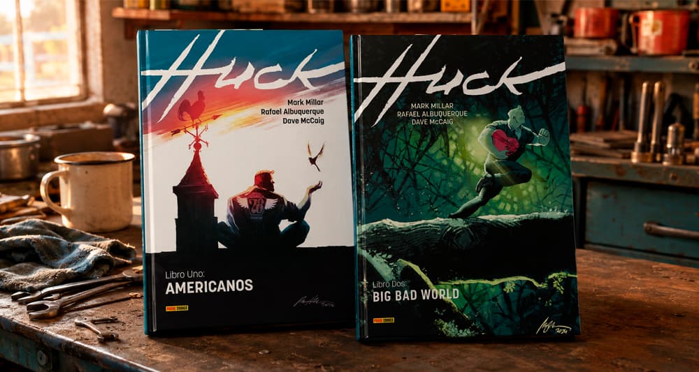 Huck tomos 1 y 2: El superhéroe bondadoso de Mark Millar y Rafael Albuquerque.