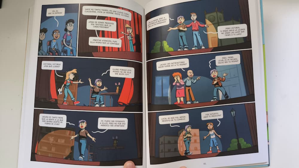 Obra de teatro en el cómic Astrid! de Arkaitz González (Fandogamia)