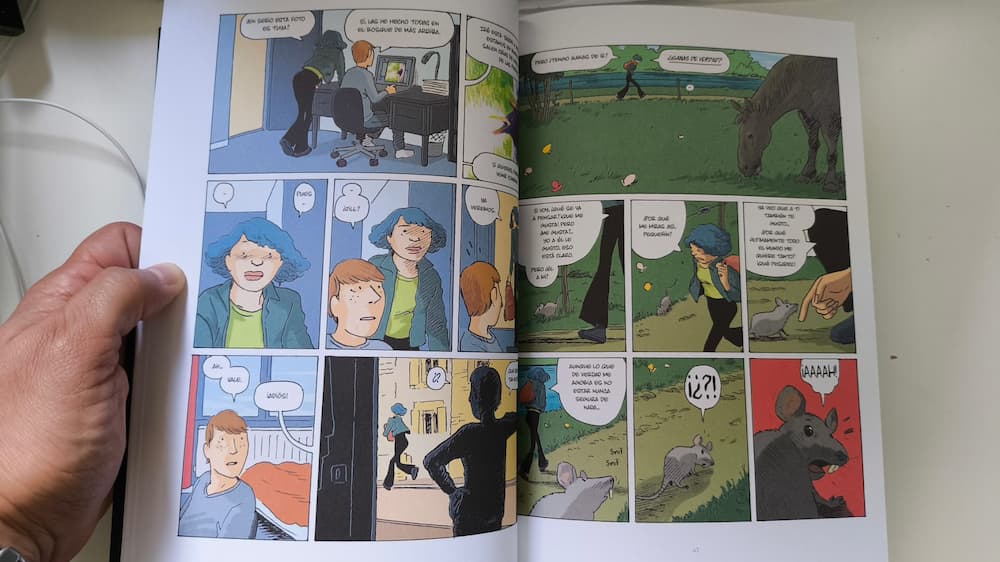Páginas interiores del cómic "La Orilla que nos Une" de Zabus & Nicoby (Elephant Books)